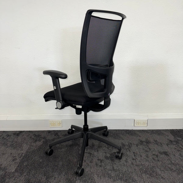 Used Fully Adjustable Mesh Task Chair - Reupholstered in New Fabric