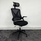 New Capitan Office Chair with Mesh Back Lumbar and Folding Arms Black