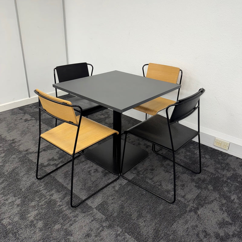 Used Canteen / Breakout Set with 4 Wooden Chairs