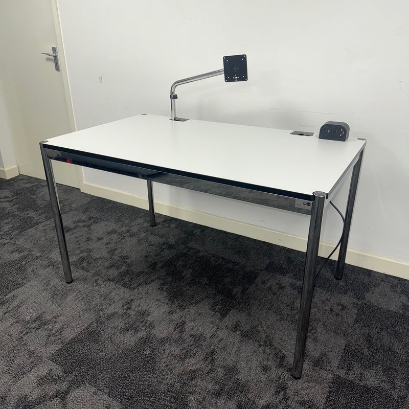 Used USM Haller Advance Plus Sliding Top Desk with Monitor Arm and Power 1200mm