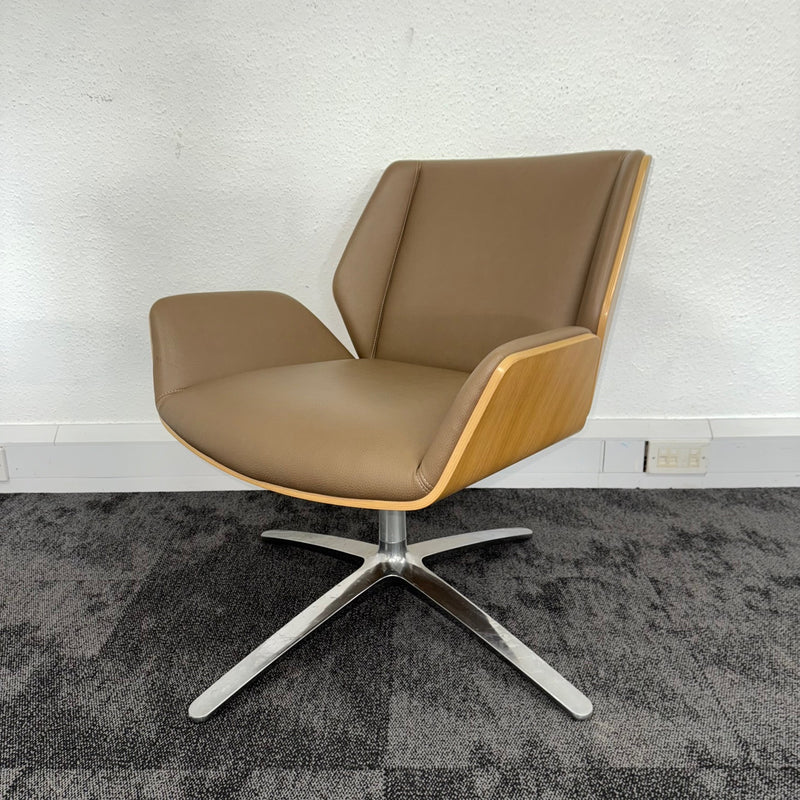 Used Boss Design Kruze Leather Lounge Chair Low Back