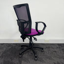 Used Purple Mesh Task Chair with Fixed Arms