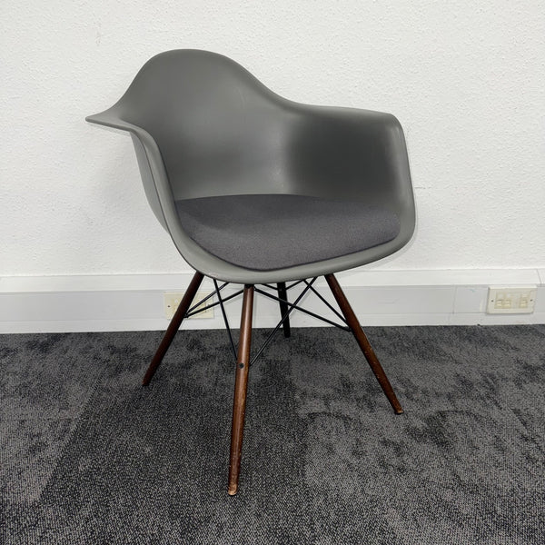 Used Vitra Eames Plastic Upholstered Seat Armchair RE DAW