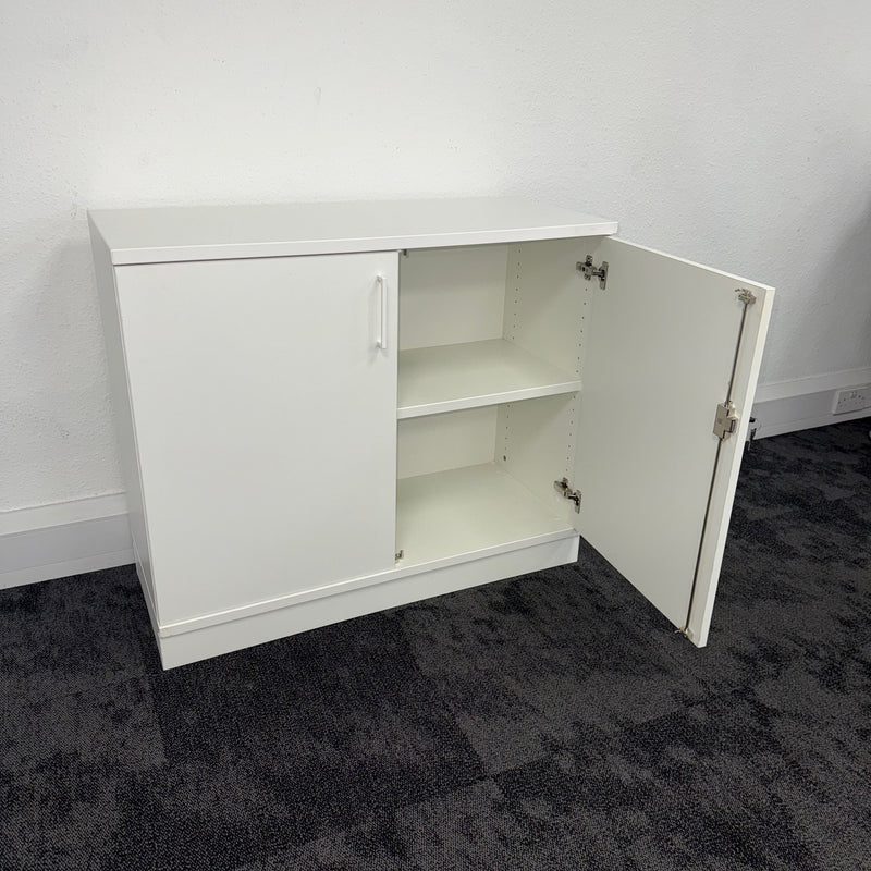 Used White Storage Cupboard with Key