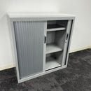 Used Steel Tambour Storage Unit with White Top