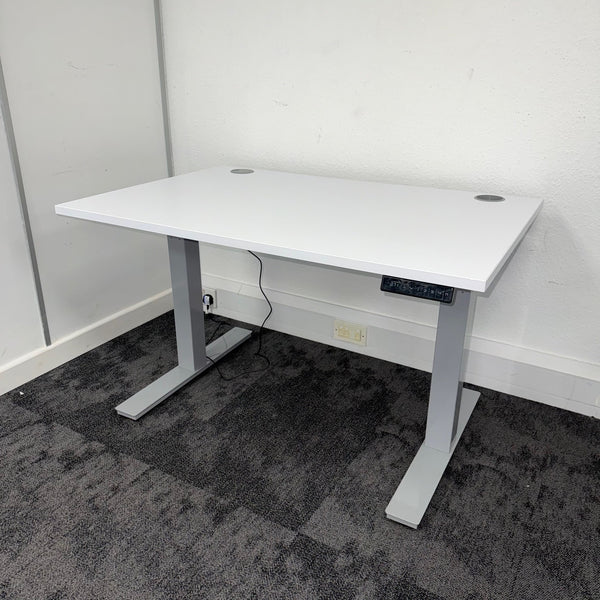 Used Dual Motor White Electric Height Adjustable Desk