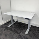 Used Dual Motor White Electric Height Adjustable Desk