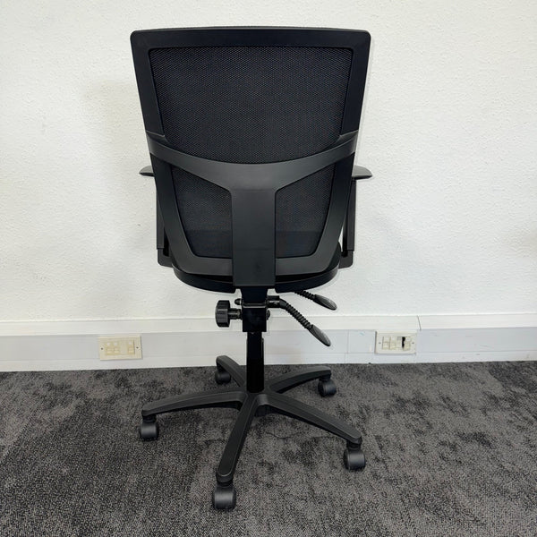Used Black Mesh Task Chair with Adjustable Arms