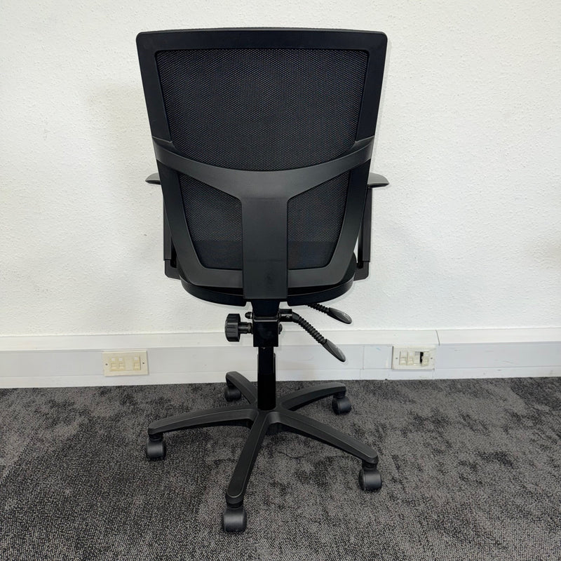 Used Black Mesh Task Chair with Adjustable Arms