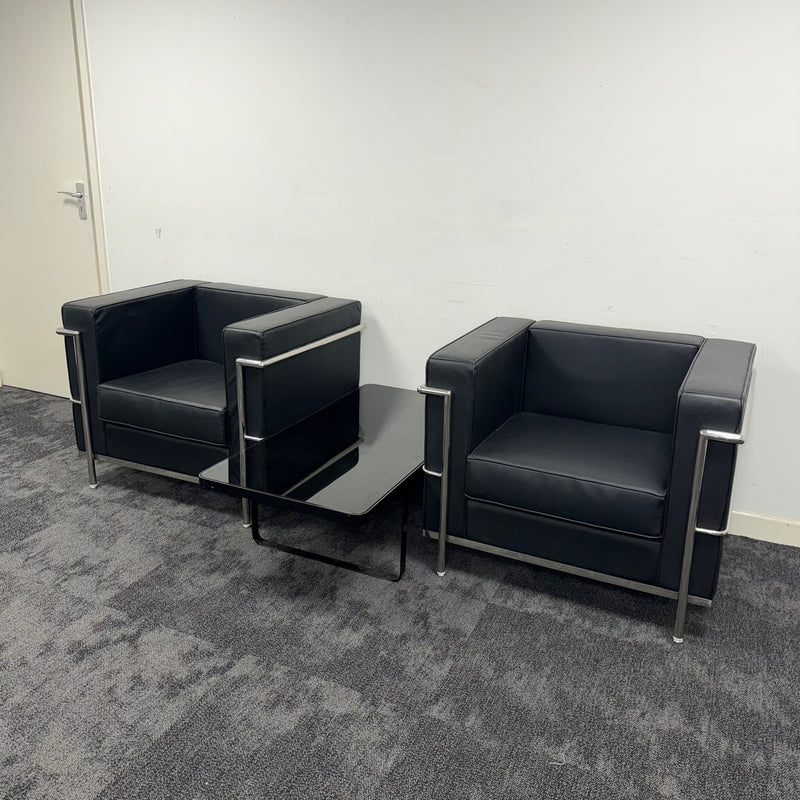 Used Le Corbusier Style Reception Set with Coffee Table