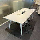 Used Kusch+Co White Meeting Table with Central Power