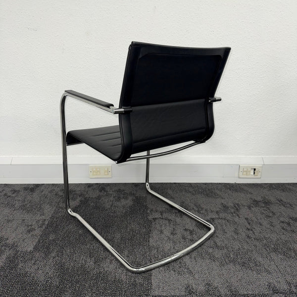 Used ICF Stick Black Leather Meeting Chair