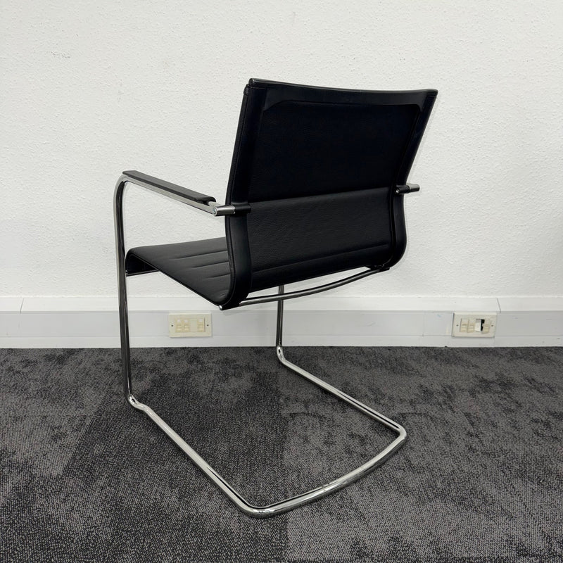 Used ICF Stick Black Leather Meeting Chair
