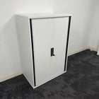 Used White Tambour with 2 Shelves