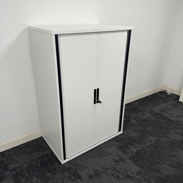 Used White Tambour with 2 Shelves