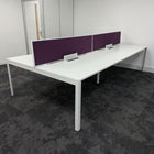 Used Herman Miller White Bench Desk with Screen and Cable Tray