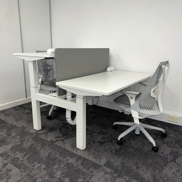 Used Herman Miller Ratio Double Electric Desk - Fully Loaded