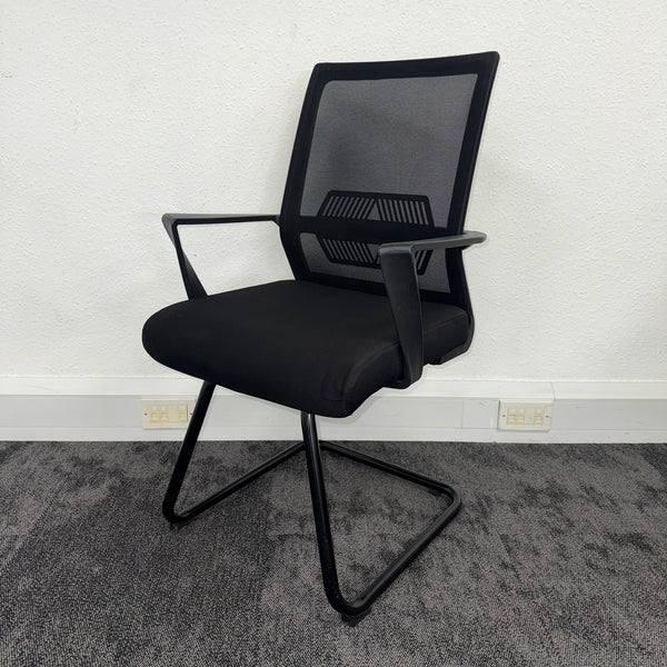 Used Black Mesh Meeting Chair with Lumbar