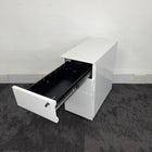 Used White Steel Slimline 3 Draw Mobile Pedestal