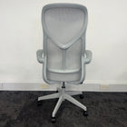 New High Back Mesh Task Chair with Folding Arms - Grey