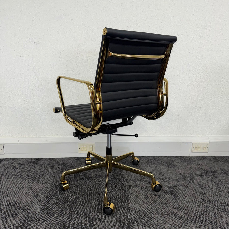 Large Anthracite Meeting Table with 10 x Gold Frame Meeting Tables