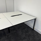 Used White Bench Desk with Cable Tray 1200x800