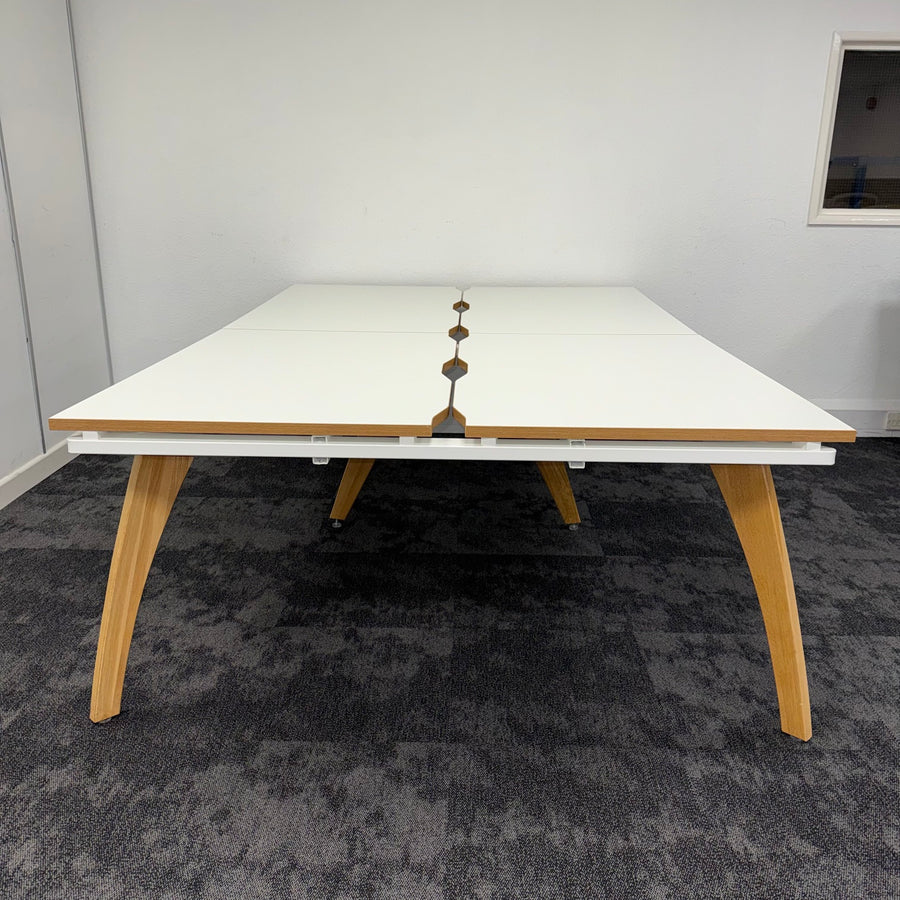 Used Fuze White Bench Desk with Cable Tray 1200x800