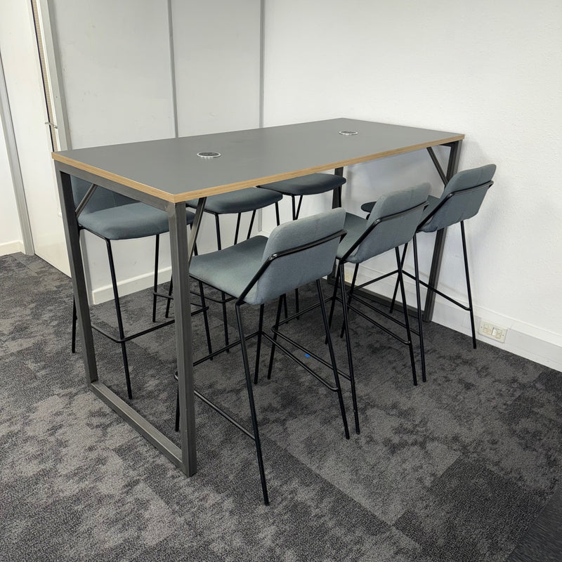 Used Rawside High Table with Power and Stools Bundle