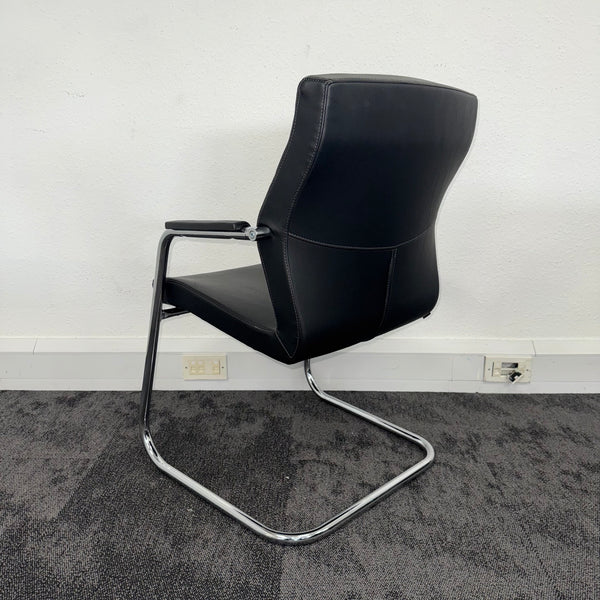 Used Froma 5 Black Leather Meeting Table