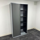 Used Tall Tambour Storage Cupboard with Key