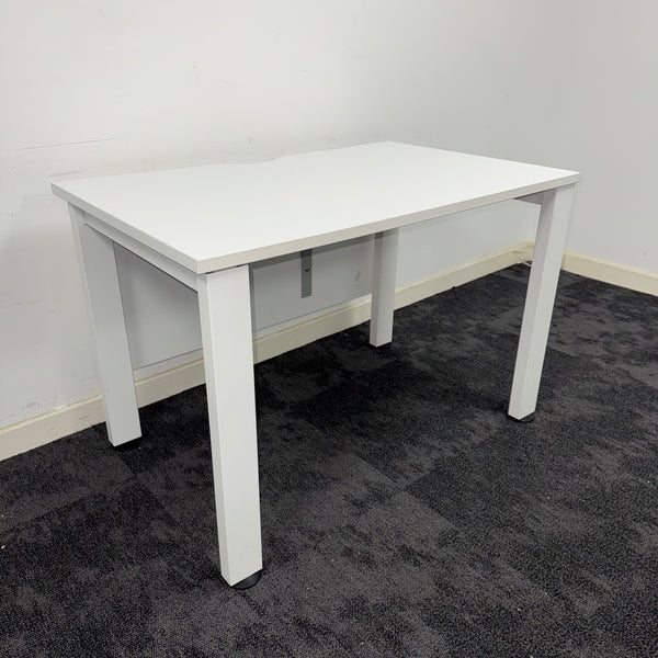 Used Senator White Single Bench Desk