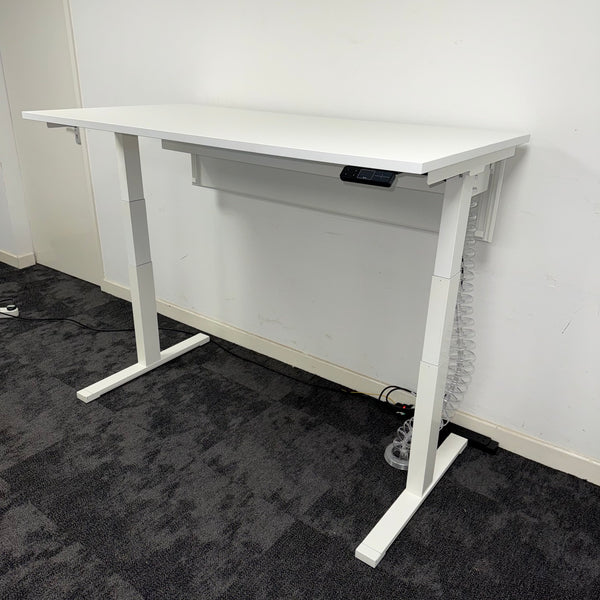 Used Steelcase Migration Height Adjustable Desk with Cable Tray and Modesty Panel