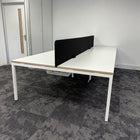 Used Narbutas Nova White Bench Desk with Desktop Power and Cable Tray