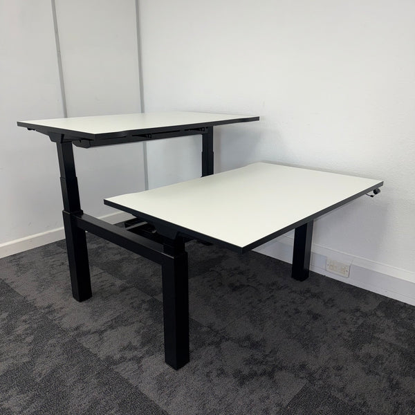 Used Fumac Double Electric Back to Back Height Adjustable Bench Desk