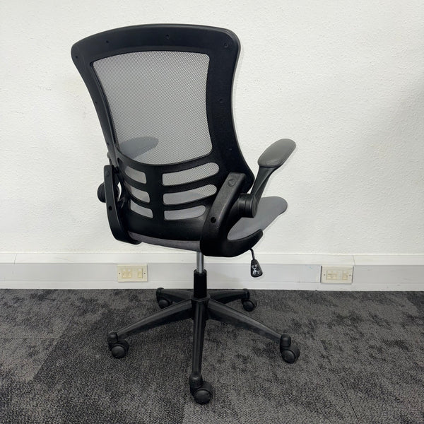 Used Grey Mesh Task Chair with Foldaway Arms
