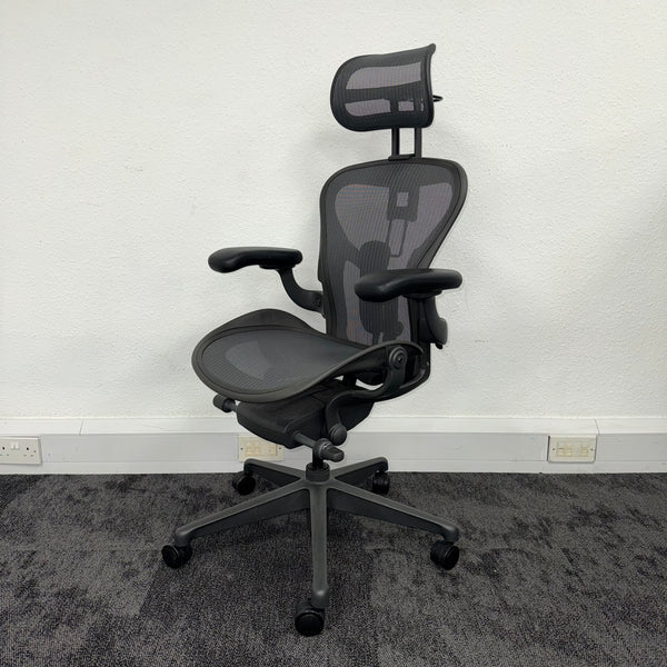 Used Herman Miller Aeron Remastered Full Spec with Adjustable Atlas Headrest