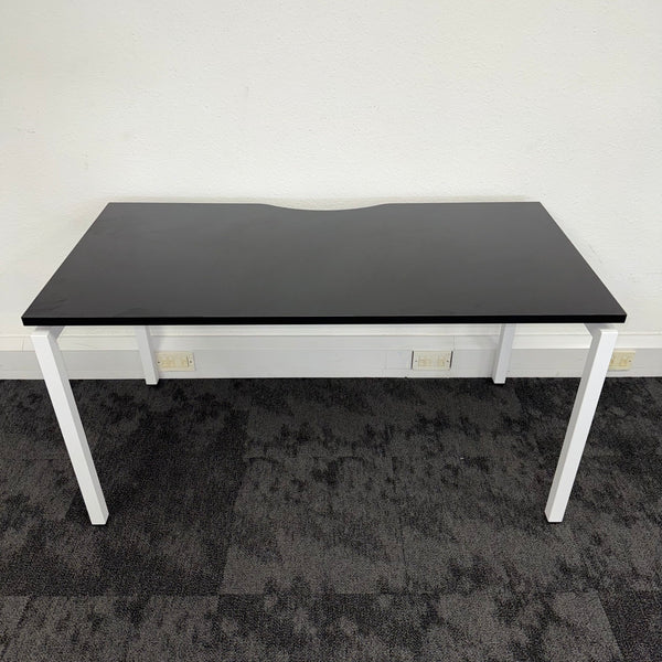 New Black Single Bench Desk - 1400x700