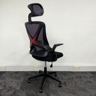 New Capitan Office Chair with Mesh Back Lumbar and Folding Arms Black