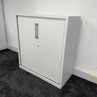 Used White Tambour Cupboard with Lock and Key