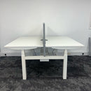 New Cancelled Order Electric Height Adjustable White Bench Desk with Screen and Cable Tray