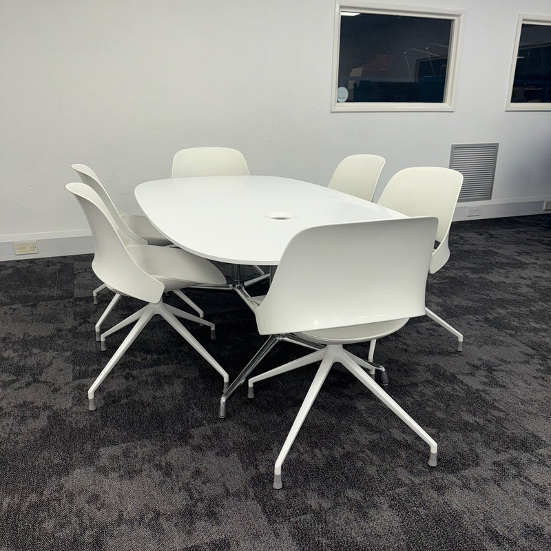 Used Coalesse SW-1 Conference Table with Humanscale Chairs