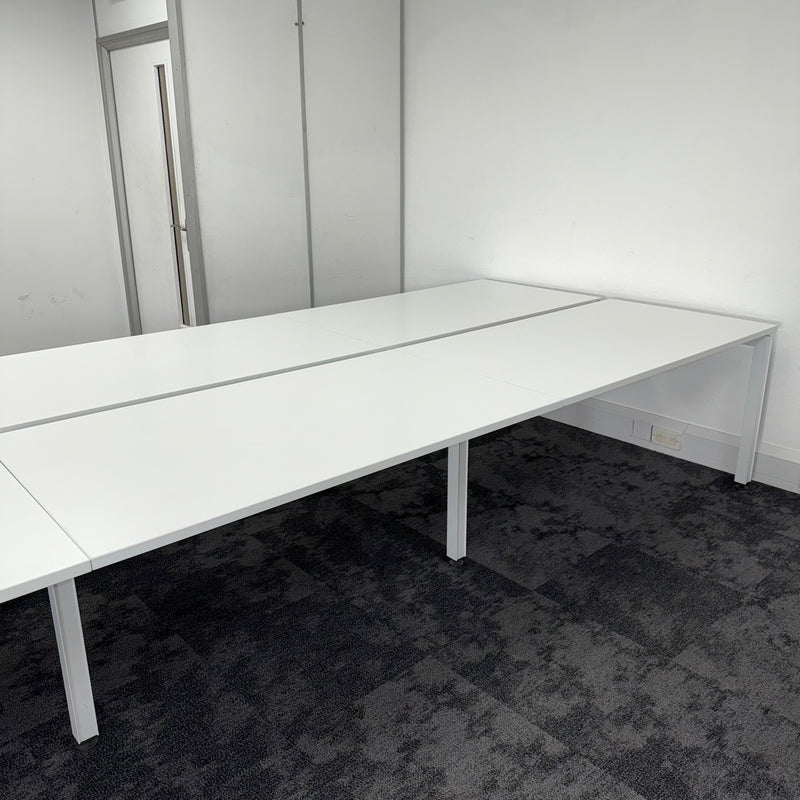 Used Herman Miller Bank of 6 White Bench Desk - Special Price