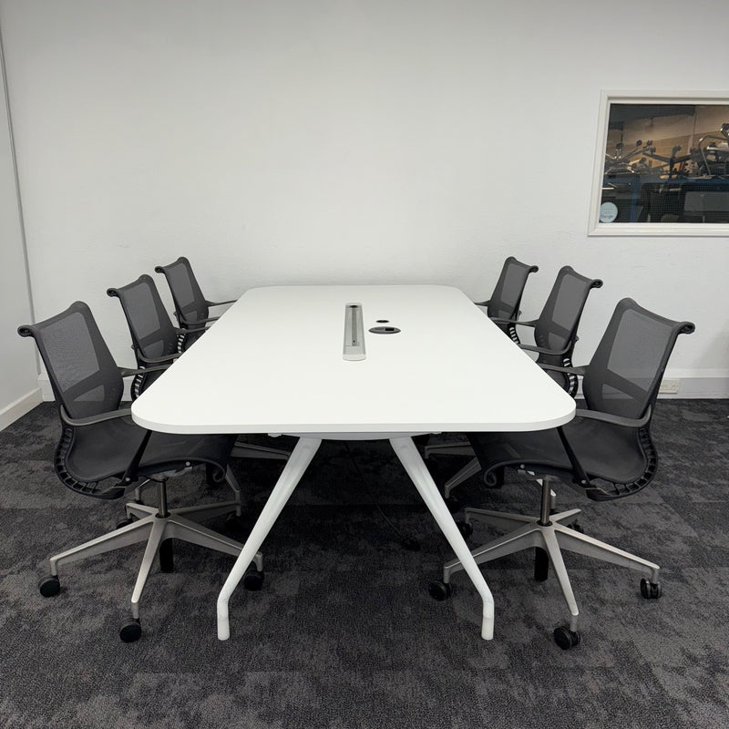 Used Herman Miller Meeting Table with 6 x Herman Miller Setu Chairs