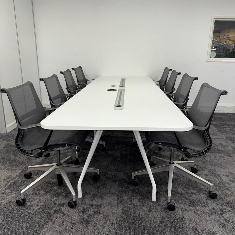 Used Herman Miller Large Meeting Table with 8 Herman Miller Setu Chairs