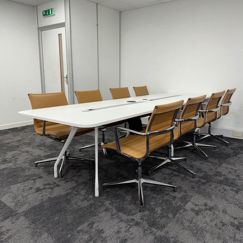 Used Herman Miller Large Meeting Table with 8 ICF Una Chairs