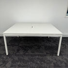 Used White Meeting Table with Central Porthole