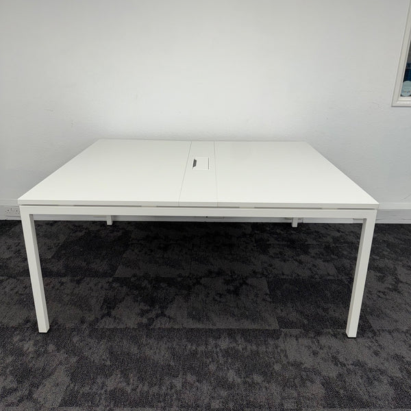 Used White Meeting Table with Central Porthole
