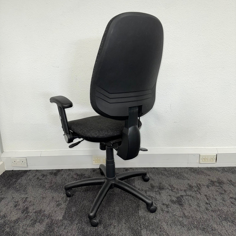 Used Multi Functional Task Chair with Lumbar Pump and Foldaway Arms