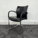 Used Senator Trillips Black and Chrome Leather Meeting Chair