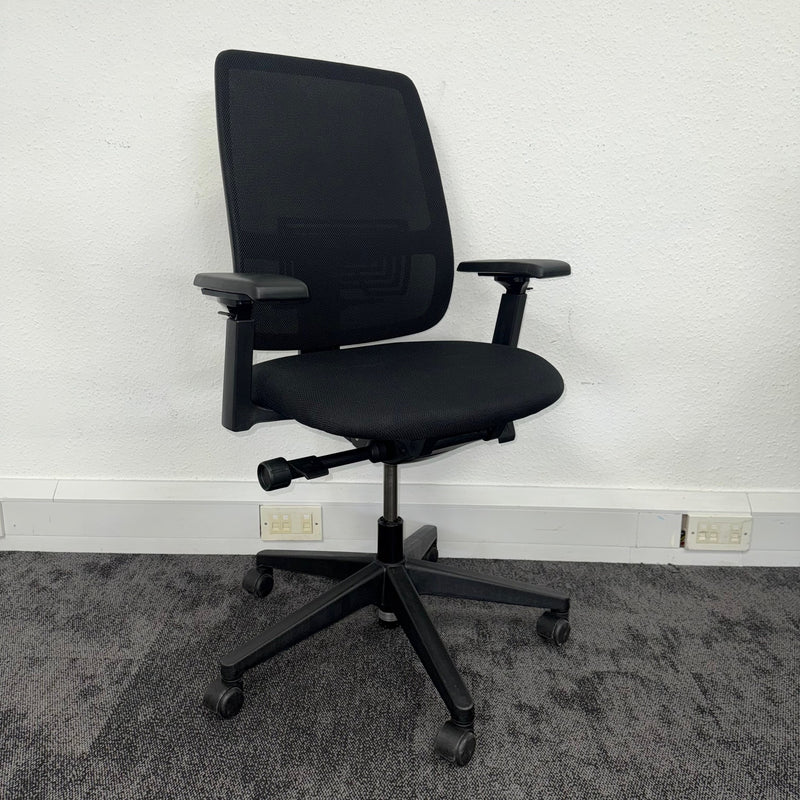 Used Haworth Lively Black Mesh Task Chair with Lumbar